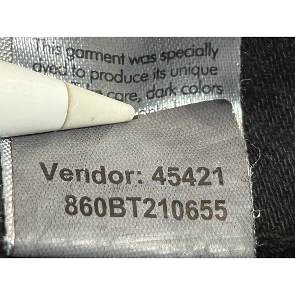 PacSun Women's Ultra High Rise Slim Jeans Size 24‎ Black Distressed Button Fly - Picture 10 of 14